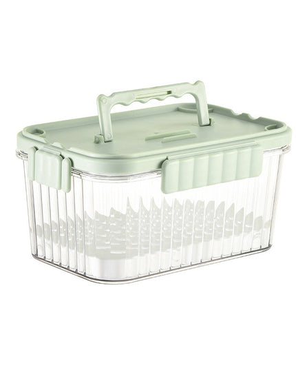 Caserola portabila pentru mancare fresh 1500 ml, 2 furculite,2 capace detasabile pentru congelator, etans, spatiu pentru tacamuri, maner, material plastic, rezistent la temperaturi ridicate