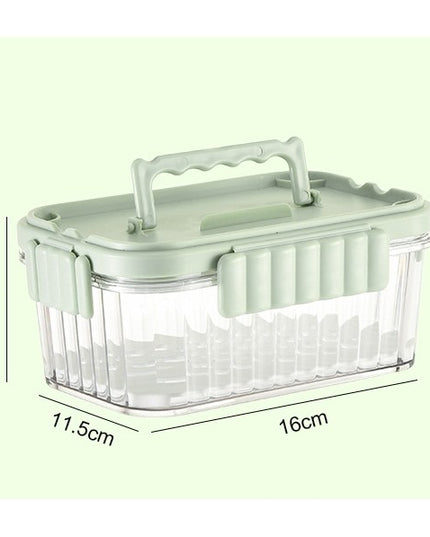 Caserola portabila pentru mancare fresh 550 ml, furculita pentru fructe,capac detasabil pentru congelator, etans, spatiu pentru tacamuri, maner, material plastic, rezistent la temperaturi ridicate