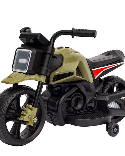 Motocicleta Electrica cu 2 Roti Mari si 2 Roti Ajutatoare, Acumulator Incarcare, Anti-Rasturnare, Lumini, Muzica, Motor:380, Baterie 6V4.5, 41.5x70x34 cm, 4.5 Kg, 3 Ani+