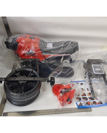 Motocicleta Electrica cu 2 Roti Mari si 2 Roti Ajutatoare, Acumulator Incarcare, Anti-Rasturnare, Lumini, Muzica, Motor:380, Baterie 6V4.5, 41.5x70x34 cm, 4.5 Kg, 3 Ani+