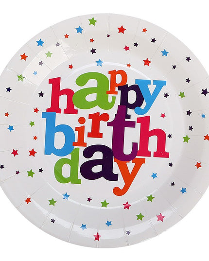 6 Farfurii de Unica Folosinta, Colectia Happy Birthday,din Carton Laminat