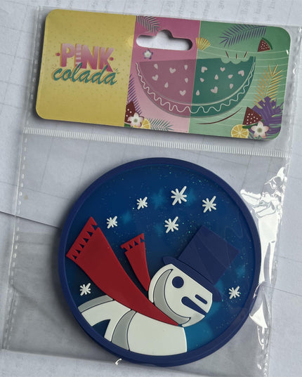 Suport pentru Pahar, Model Om de Zapada, din PVC,Rezistent la Caldura