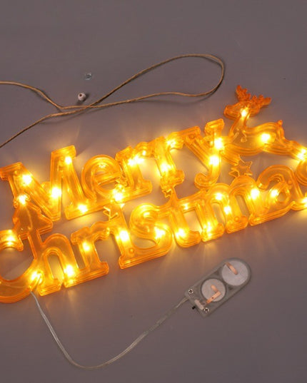 Instalatie LED de Craciun, Litere 3D, Merry Christmas, Lumina Calda, 27.5 x 10.5 x 1.4 cm