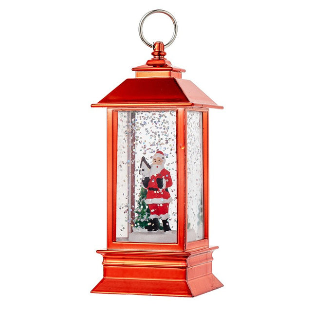 Decoratiune Luminoasa, Felinar de Craciun, cu Lumina LED, Ornament Model Mos Craciun