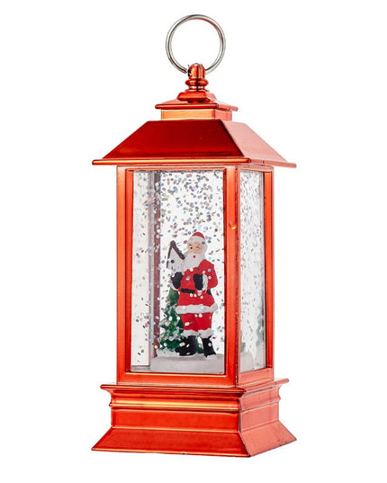 Decoratiune Luminoasa, Felinar de Craciun, cu Lumina LED, Ornament Model Mos Craciun, 5.3x5.3x13 cm