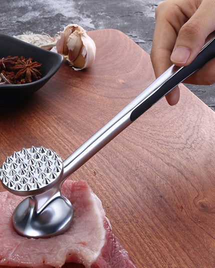 Ciocan pentru snitele si carne din aliaj de zinc, maner antialunecare, doua capete