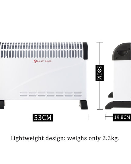 Convector Electric Clasic, 2000W, 3 Trepte de Putere, Termostat