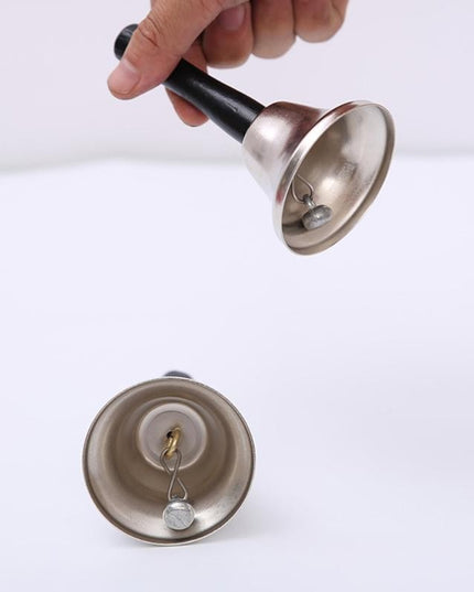 Clopotel de Craciun Metalic, Maner din Lemn, Circumferinta , Lungime