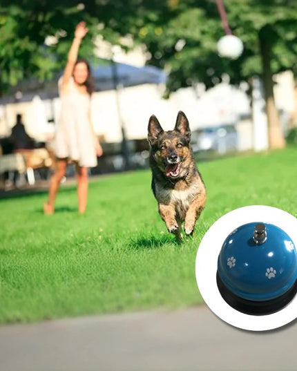 Clopotel Metalic Multifunctional, Alastru cu Imprimeu Labuta Alba,Dresaj, Receptie, Restaurante