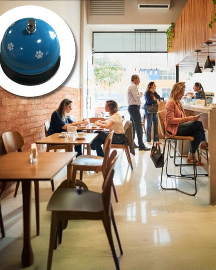 Clopotel Metalic Multifunctional, Alastru cu Imprimeu Labuta Alba,Dresaj, Receptie, Restaurante