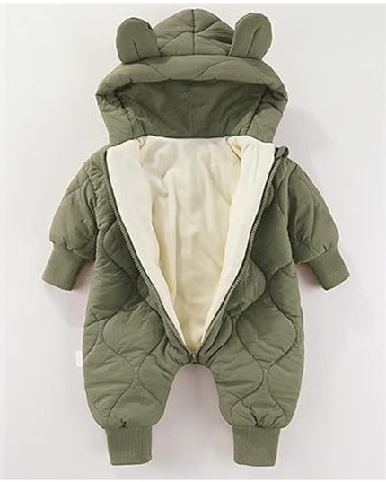 Combinezon de Iarna, pentru Bebelusi, din Bumbac, cu Urechi, Mansete Elastice, Unisex