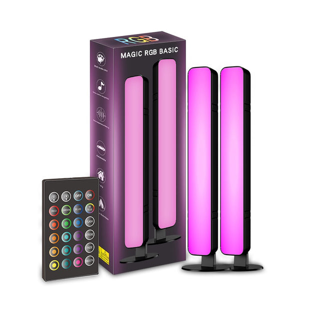 2 Lampi de Birou, RGB Colorat, 28 LED, Putere 5V, Telecomanda cu 24 de Taste, Cablu USB