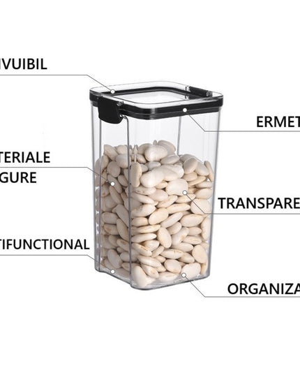 Recipient din Plastic, pentru Alimente/Obiecte, Inchidere Ermetica,1800 ml