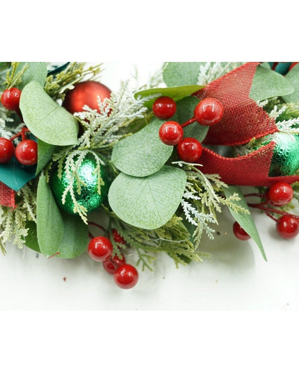 Coronita de Craciun pentru usa, - , 40 cm, PVC, Artificiala, Decorata, Interior/Exterior