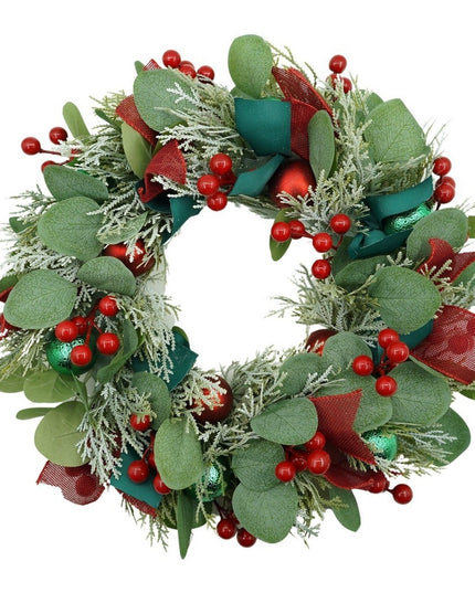 Coronita de Craciun pentru usa, - , 40 cm, PVC, Artificiala, Decorata, Interior/Exterior