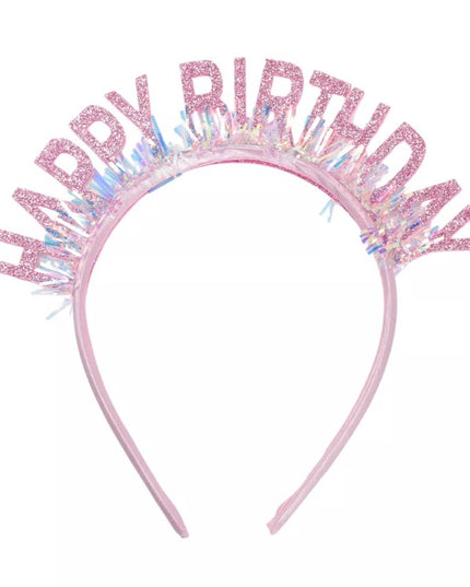 Coronita Decorativa pentru Petreceri, Tema Aniversare, Model Happy Birthday, Marime Universala, Rose