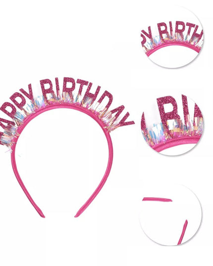 Coronita Decorativa pentru Petreceri, Tema Aniversare, Model Happy Birthday, Marime Universala