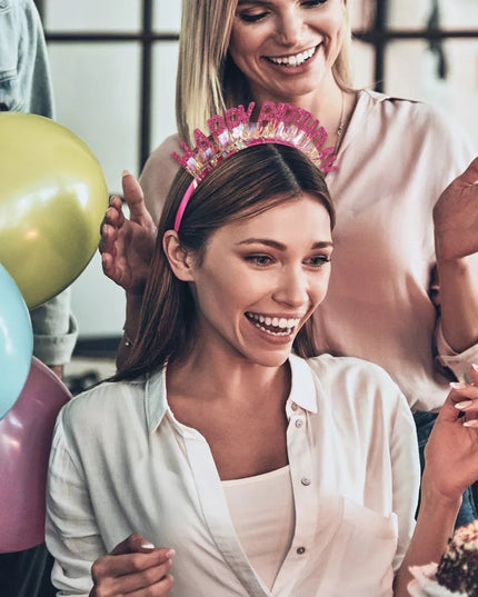 Coronita Decorativa pentru Petreceri, Tema Aniversare, Model Happy Birthday, Marime Universala