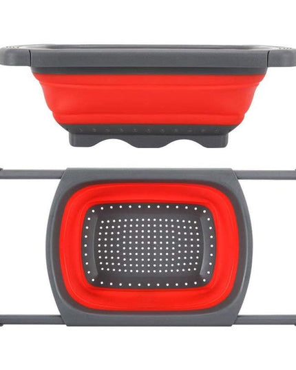 Cos de Scurgere Retractabil pentru Chiuveta, cu Filtru, pentru Fructe si Legume, de Uz Casnic,Design Extensibil pana la , cu Manere de Prindere