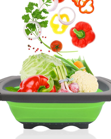 Cos de Scurgere Retractabil pentru Chiuveta, cu Filtru, pentru Fructe si Legume, de Uz Casnic,Design Extensibil pana la , cu Manere de Prindere