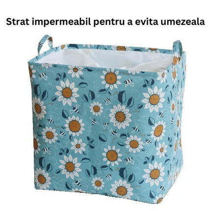Cos depozitare, Capac cu Snur, 175 L, Confectionat din Bumbac si un Strat Impermeabil
