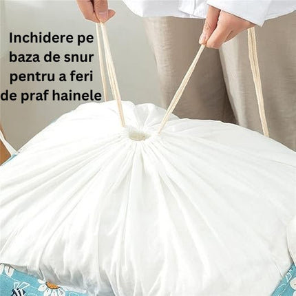 Cos depozitare, Capac cu Snur, 175 L, Confectionat din Bumbac si un Strat Impermeabil