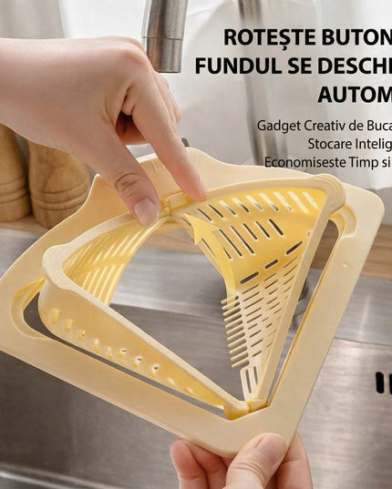 Cos Scurgere Chiuveta, Strecuratoare Triunghiulara pentru Bucatarie, Suport Depozitare, Cos Perforat, Clatire cu Jet de Apa, 23 x 9.5x 6 cm