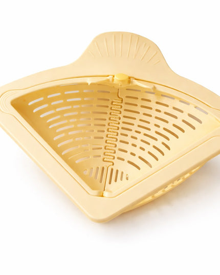 Cos Scurgere Chiuveta, Strecuratoare Triunghiulara pentru Bucatarie, Suport Depozitare, Cos Perforat, Clatire cu Jet de Apa, 23 x 9.5x 6 cm