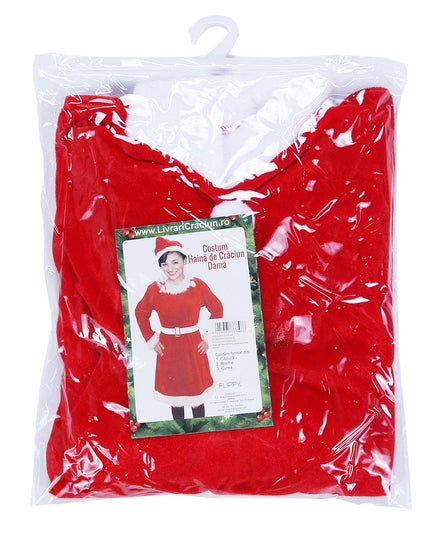 Costum Craciunita ® Femeie, Adult, 3 piese, Catifea