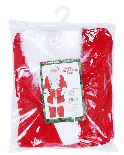 Costum Mos Craciun ® Barbat, Adult, 5 piese, Catifea