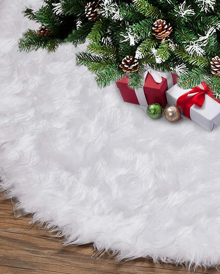 Covor pentru bradul de Craciun White Haipai, diametru , blana cu o grosime