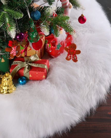 Covor pentru bradul de Craciun White Haipai, diametru , blana cu o grosime