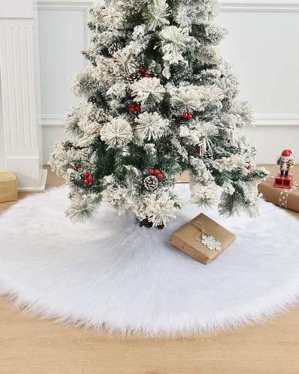 Covor pentru bradul de Craciun White Haipai, diametru , blana cu o grosime