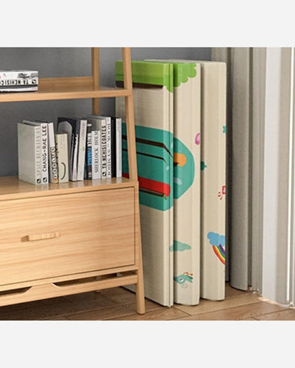 Covoras pentru Copii, cu 2 Fete, Model Casute in Copaci/Iepurasi, din XPE+PE, Impermeabil, Antiderapant, Protectie Termica, +3 Luni, Pliabil