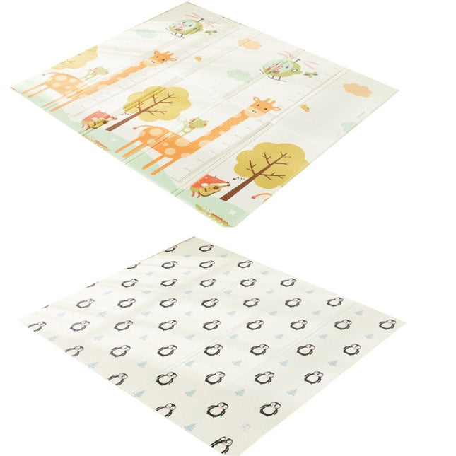 Covoras de Joaca pentru Copii Termic cu 2 Fete, Model Girafe si Pinguini, cu Spuma, Impermeabil, Antiderapant, x x