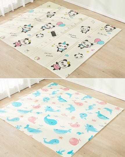 Covoras de Joaca pentru Copii Termic cu 2 Fete, Model Ursuleți si Delfini, cu Spuma, Impermeabil, Antiderapant, x x