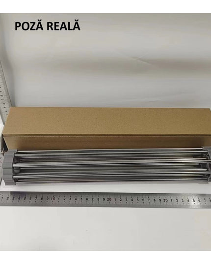 Covoras de Scurgere pentru Chiuveta Bucatarie, din Otel Inoxidabil, Suport Chiuveta, Pliabil, Antiderapant, Usor de Curatat si de Depozitat,15 Tuburi