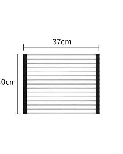 Covoras de Scurgere pentru Chiuveta Bucatarie, din Otel Inoxidabil, Suport Chiuveta, Pliabil, Antiderapant, Usor de Curatat si de Depozitat,15 Tuburi