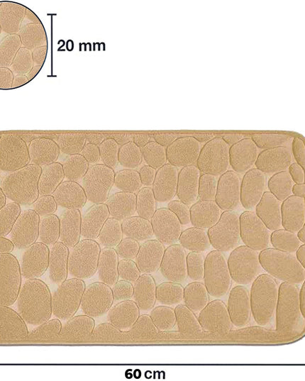 Covoras pentru Baie Antiderapant, Uscare Rapida, Model 3D Piatra