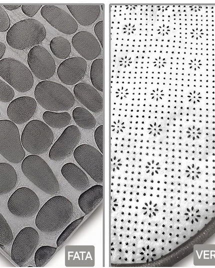 Covoras pentru Baie Antiderapant, Uscare Rapida, Model 3D Piatra