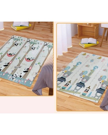 Covoras pentru Copii, cu 2 Fete, Model Panda/Party, din XPE+PE, Impermeabil, Antiderapant, Protectie Termica, +3 Luni, Pliabil