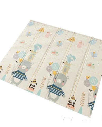 Covoras pentru Copii, cu 2 Fete, Model Panda/Party, din XPE+PE, Impermeabil, Antiderapant, Protectie Termica, +3 Luni, Pliabil