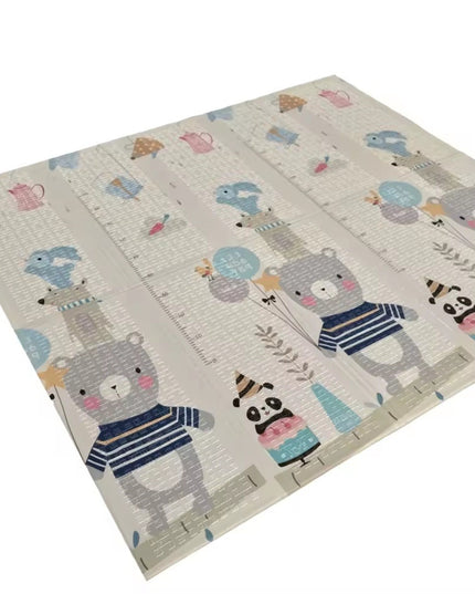 Covoras pentru Copii, cu 2 Fete, Model Panda/Party, din XPE+PE, Impermeabil, Antiderapant, Protectie Termica, +3 Luni, Pliabil