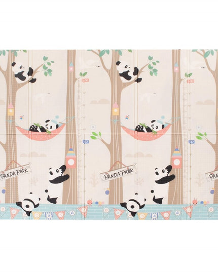 Covoras pentru Copii, cu 2 Fete, Model Panda/Party, din XPE+PE, Impermeabil, Antiderapant, Protectie Termica, +3 Luni, Pliabil