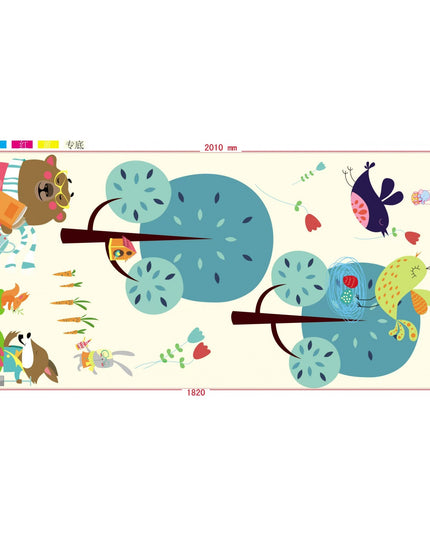 Covoras pentru Copii, cu 2 Fete, Model Zmeu/Ursi, din XPE+PE, Impermeabil, Antiderapant, Protectie Termica, +3 Luni, Pliabil