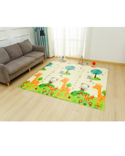 Covoras pentru Copii, cu 2 Fete, Model ZOO/Ursulet, din XPE+PE, Impermeabil, Antiderapant, Protectie Termica, +3 Luni, Pliabil