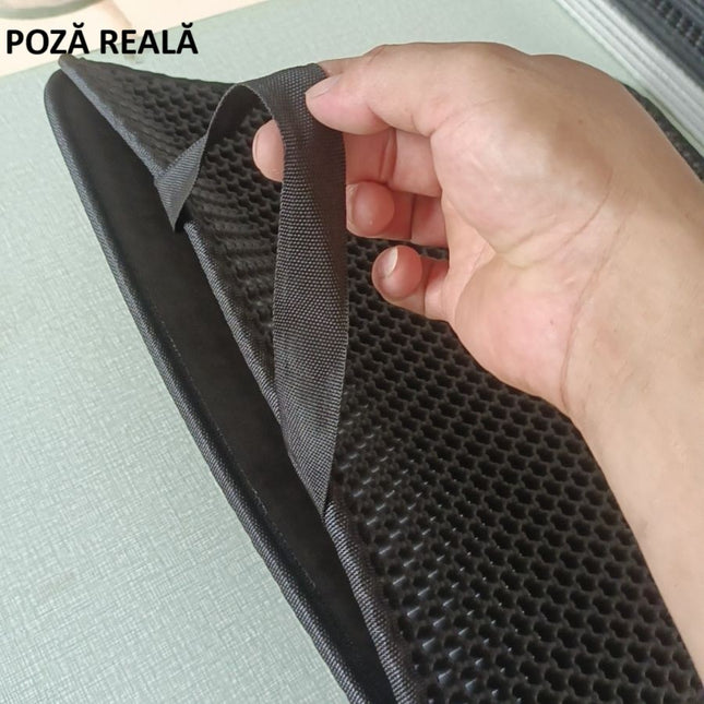 Covoras pentru Litiera, Covor cu Doua Fete pentru Pisici, Rezistent la Apa, Colectare Granule de Nisip, Antiderapant