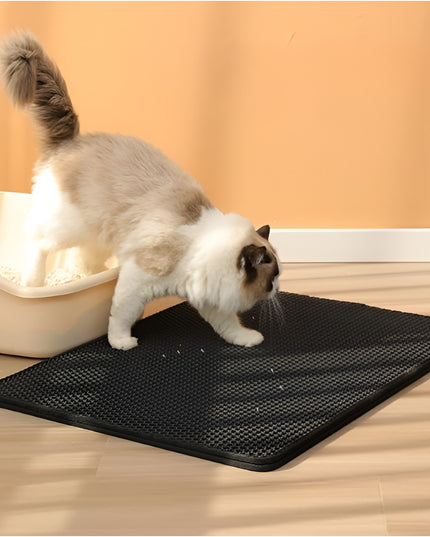 Covoras pentru Litiera, Covor cu Doua Fete pentru Pisici, Rezistent la Apa, Colectare Granule de Nisip, Antiderapant