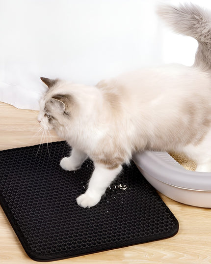 Covoras pentru Litiera, Covor cu Doua Fete pentru Pisici, Rezistent la Apa, Colectare Granule de Nisip, Antiderapant