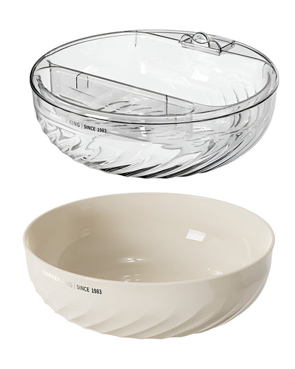 Bol cu Doua Straturi, pentru Fructe, Legume, Snacks, cu Strat de Scurgere a Apei, Suport pentru Telefonul Mobil